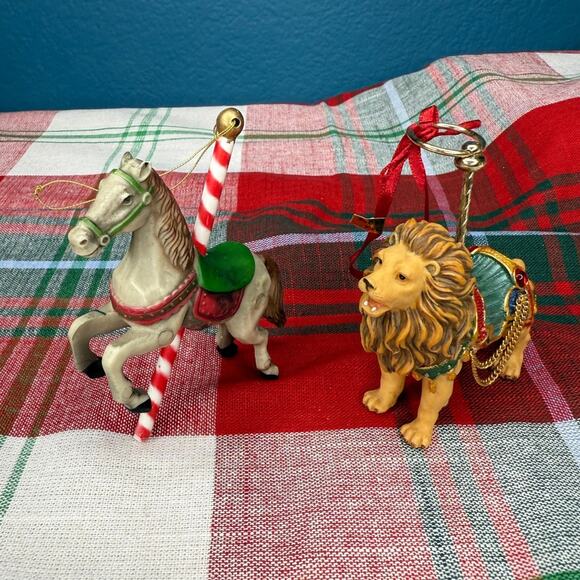 Carousel Lion 2002 and Carousel Horse Ornaments - Picture 3 of 5